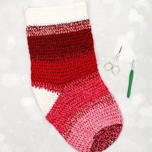 Crochet Holly Jolly Christmas Stocking PATTERN PDF Printable Download in two sizes image 5