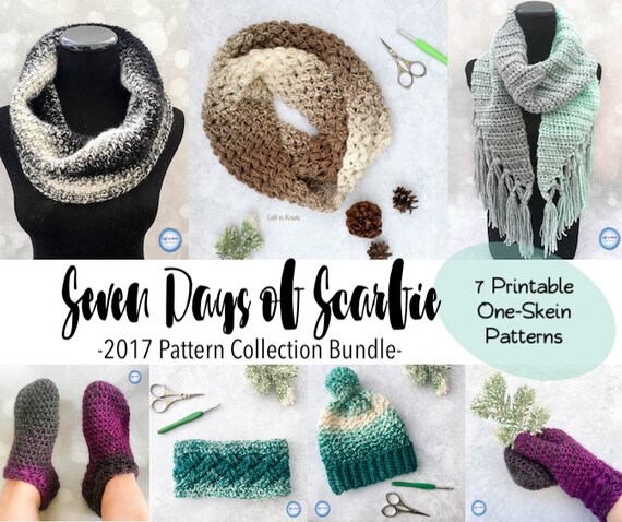 Seven Days Of Scarfie Collection 2 Seven Crochet Patterns Bundle Pdf Download Scarf Cowl Mittens Slippers Ear Warmer And Hat Seven Days Of Scarfie Collection 2 Seven Crochet Patterns Bundle Pdf Download Scarf Cowl Mittens Slippers Ear Warmer And Hat