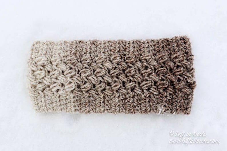 Coffee Bean Ear Warmer Headband Crochet Pattern PDF Printable Download image 5