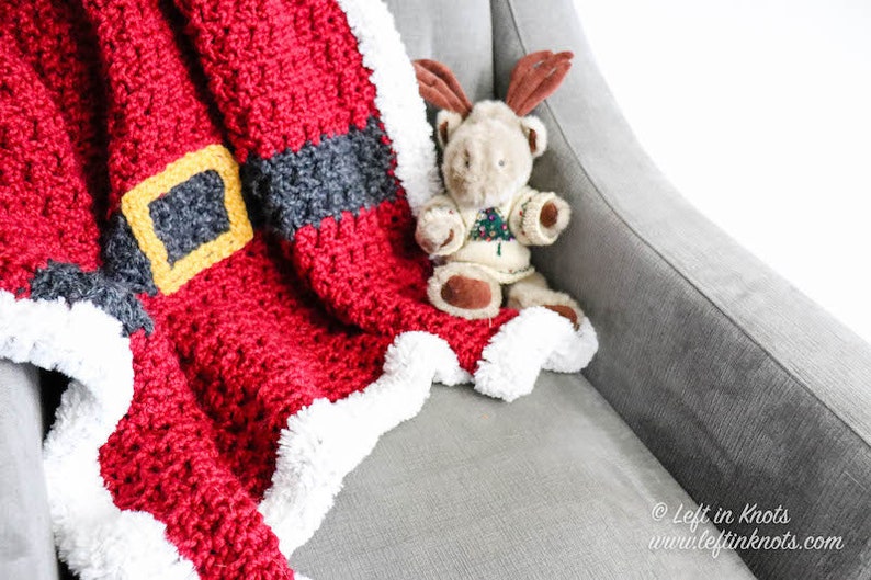 Santa Inspired Christmas Crochet Blanket Pattern PDF Printable Download Baby Blanket Afghan Throw image 2