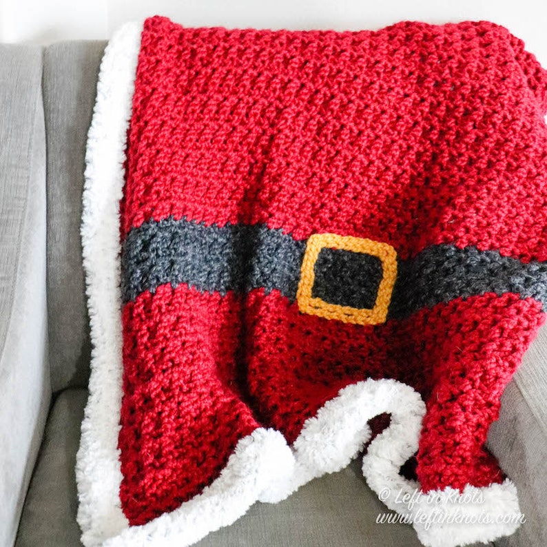 Santa Inspired Christmas Crochet Blanket Pattern PDF Printable Etsy