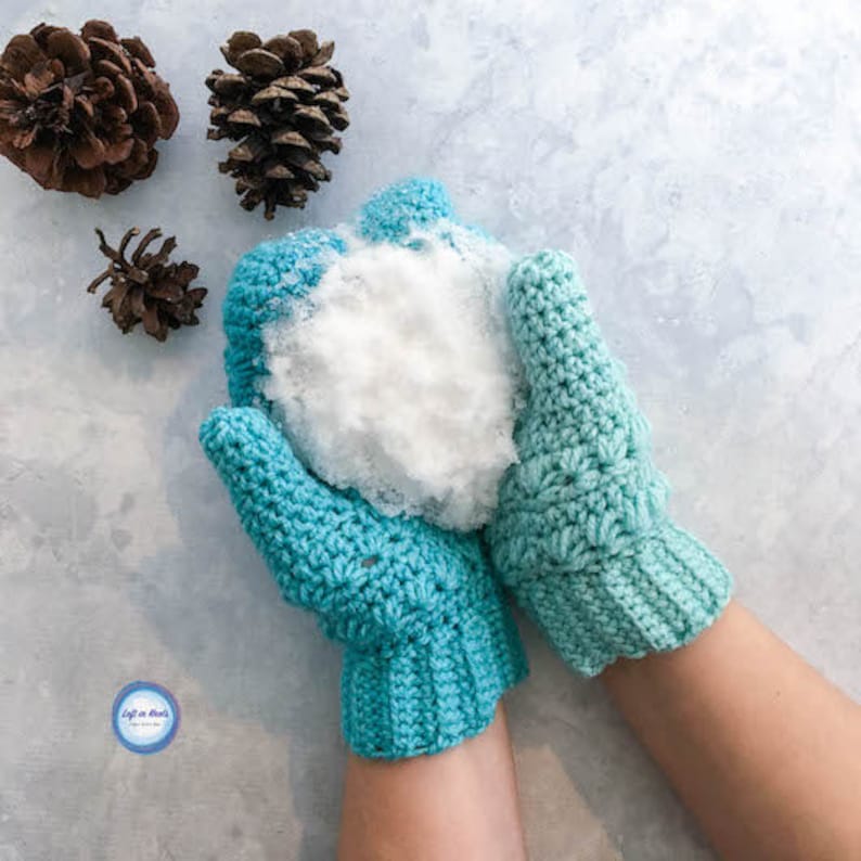 Snow Drops Mittens Crochet Pattern PDF Printable image 2