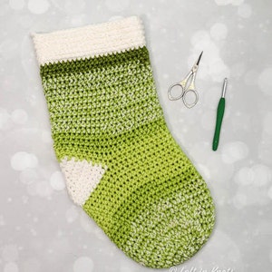 Crochet Holly Jolly Christmas Stocking PATTERN PDF Printable Download in two sizes image 6