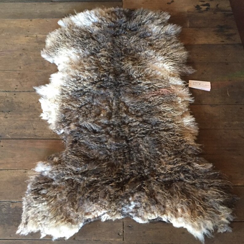 Felt Indie Leather Free Sheeprug Handmade From Raw Light Grey Etsy