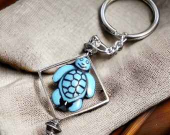 Fidget keyring Spinner keychain Turtle keyring Autism keychain Blue turtle keychain Teens anxiety gift Turtle gifts for mom