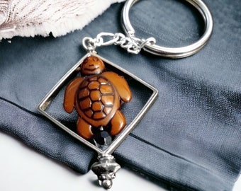 ADHD fidget keychain Spinner keychain Turtle keyring Autism keychain fidget Blue turtle keychain Teens anxiety gift Turtle gifts for mom