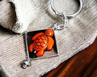 Fidget keychain spinner Turtle keyring Autism keychain Fidget keyring Blue turtle keychain Teens anxiety gift Turtle gifts for mom