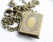 Dark Academia book necklace 2 picture photo locket pendant College student gift