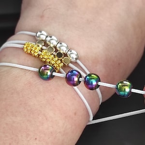 Pain Stim Snap bead Bracelet Water Safe All age friendly Stretch cord  Discreet jewelry