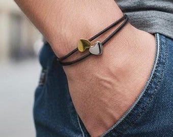 Sliding Heart Fidget Bracelet Unisex Christmas gift  Stainless Steel Beads, Sensory Focus Tool