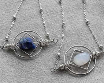 Women adhd Fidget stim necklace Rose quartz calming energy  Anxiety help gifts