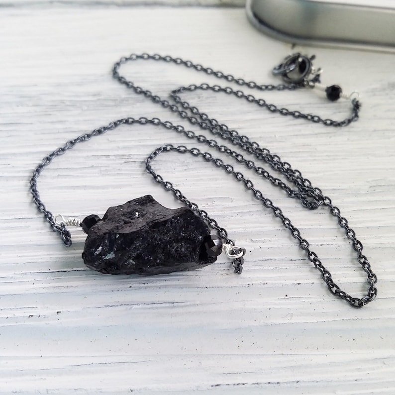 15 inch Meteorite necklace Meteorite pendant Meteorite jewelry Space necklace