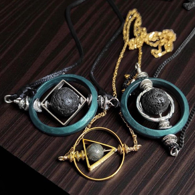 Quiet Fidget necklace Spinning stimming Anxiety help thoughtful gift for adult ADHD jewelry Discreet Birthday present Unisex teens adults