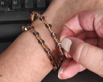 Pulsera discreta y elegante de oro rosa para revertir hábitos. Pulsera para la dermatilomanía y la depilación de piel fina. Satisfactoria y distracción. Regalo para volver al collage.