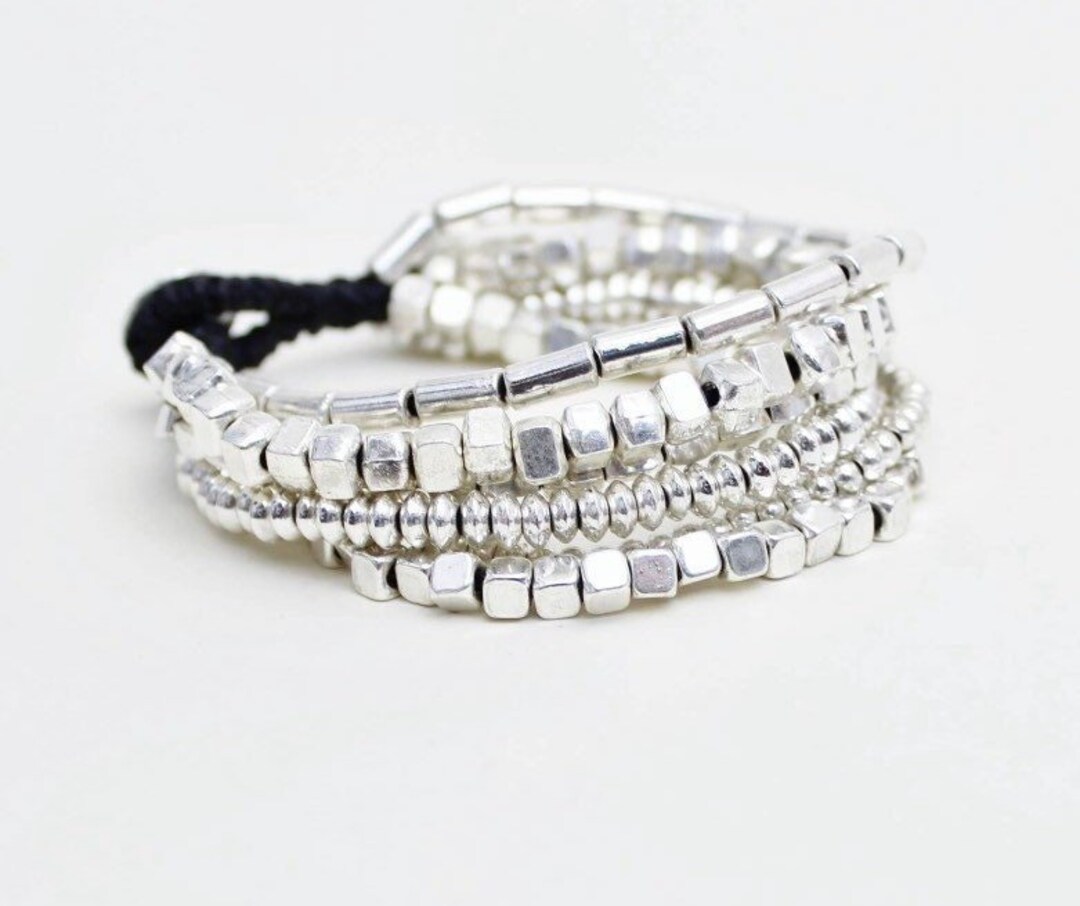 Multi Strand Silver Bracelet 6 Strand Classic Silver Etsy