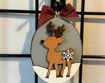 Oval Deer Ornament
