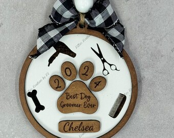 Custom Dog Groomer Ornament