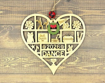 Heart Shelf Dance Ornament with Personalization