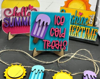 Summer Tier Tray Signs
