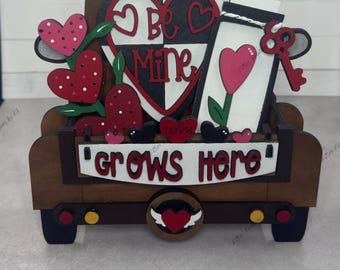 Love Grows Here Valentine Insert - Mini Truck