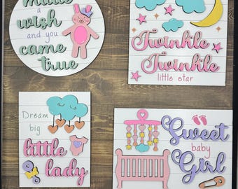 Baby Girl Tier Tray Signs