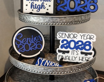 Graduation "Toss that hat" Tier Tray Signs
