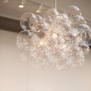 Clear 45 Bubble Chandelier made by hand in the Pacific Northwest.