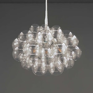 Clear 45 Bubble Chandelier made by hand in the Pacific Northwest.