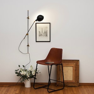 The Black Pole Sconce • Articulating Plug-in Wall Light • Wall Sconce • Mid-Century Modern Sconce