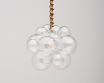 Organic Bubble Chandelier: Hand Blown Glass, Custom Cord (16&quot; diameter)