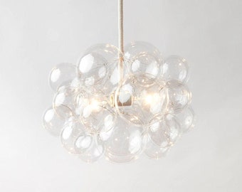 The 25 Bubble Chandelier (18" diameter) • Custom Cord Options • LED Light • Ceiling Light • Modern Chandelier