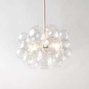 The 25 Bubble Chandelier 18 diameter Custom Cord Options LED Light Ceiling Light Modern Chandelier Natural Cotton Rope
