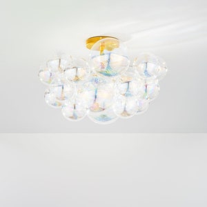 The Iridescent Flushmount Bubble Chandelier (19&quot; diameter)