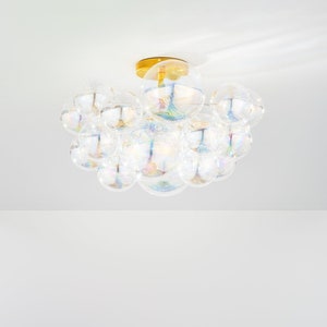 The Iridescent Flushmount Bubble Chandelier (19" diameter)