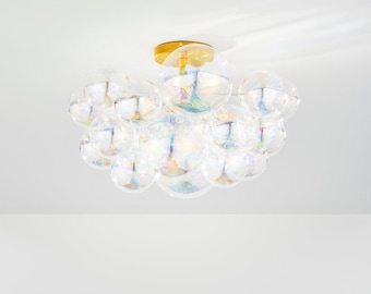 The Iridescent Flushmount Bubble Chandelier (19" diameter)