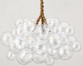 Cumulus Bubble Chandelier: Handblown Glass Cloud Light