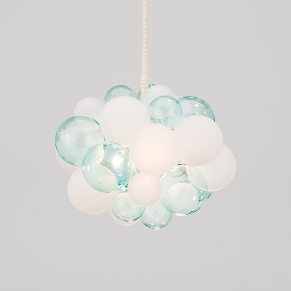 The Seaglass 31 Bubble Chandelier (22" diameter) • Custom Cord Options • LED lighting • Modern Chandelier