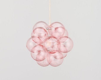 The Petite Blush Bubble Pendant (10" diameter) • Custom Cord Options • LED Pendant Light • Ceiling Light • Bubble Light