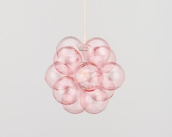 The Petite Blush Bubble Pendant (10" diameter) • Custom Cord Options • LED Pendant Light • Ceiling Light • Bubble Light