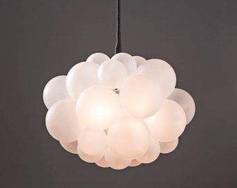 The Frosted 31 Bubble Chandelier (22" diameter) • Custom Cord Options • LED lighting • Modern Chandelier