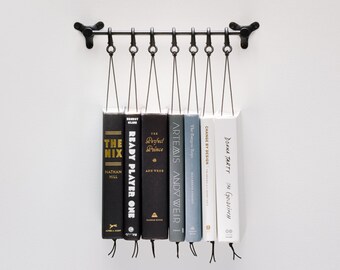 The Book Rest • Available in Matte Black or Raw Brass • Hanging Bookshelf •  Modern Bookcase • Industrial Bookshelf •  Wall Decor