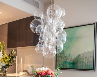 The Waterfall Bubble Chandelier (20" tall) • *As Seen On Etsy Commercial* • Dining Room Chandelier • Bubble Light •