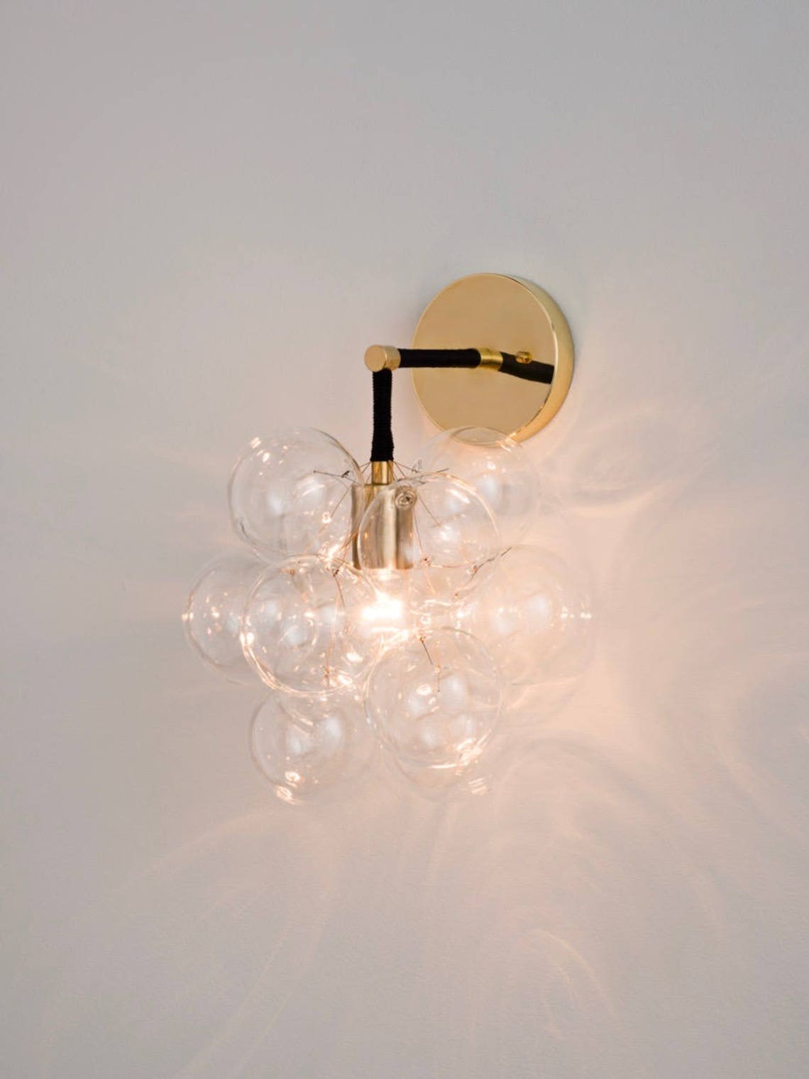 The Brass Bubble Sconce / Hard Wired Wall Sconce Etsy