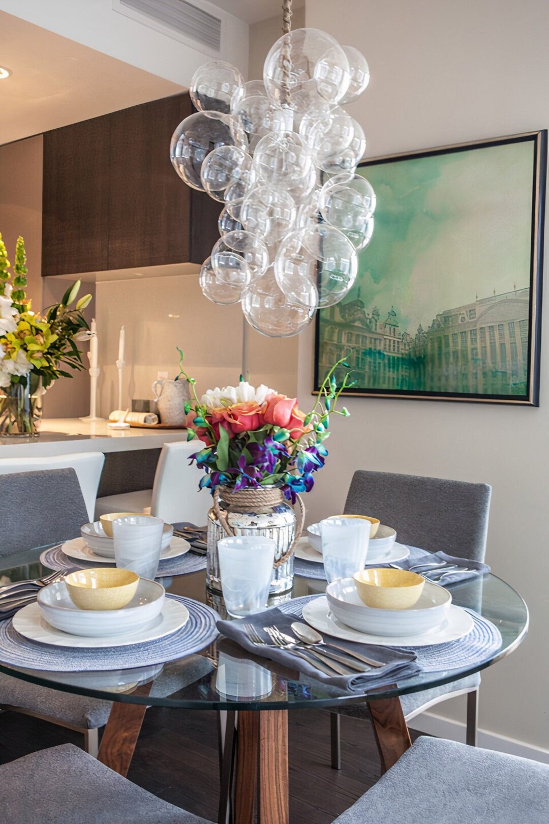 The Waterfall Bubble Chandelier 20 Tall as Seen on Etsy Commercial