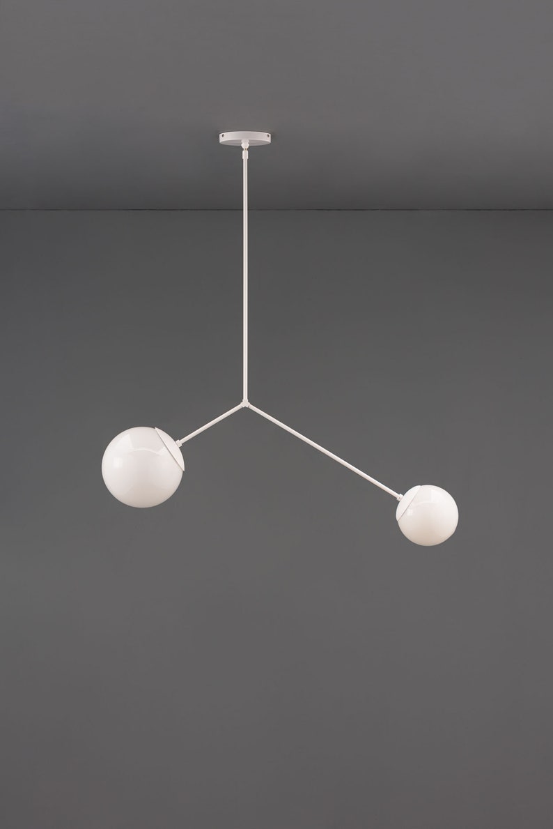 The White Balance Chandelier Mid Century Modern Ceiling Light Asymmetrical