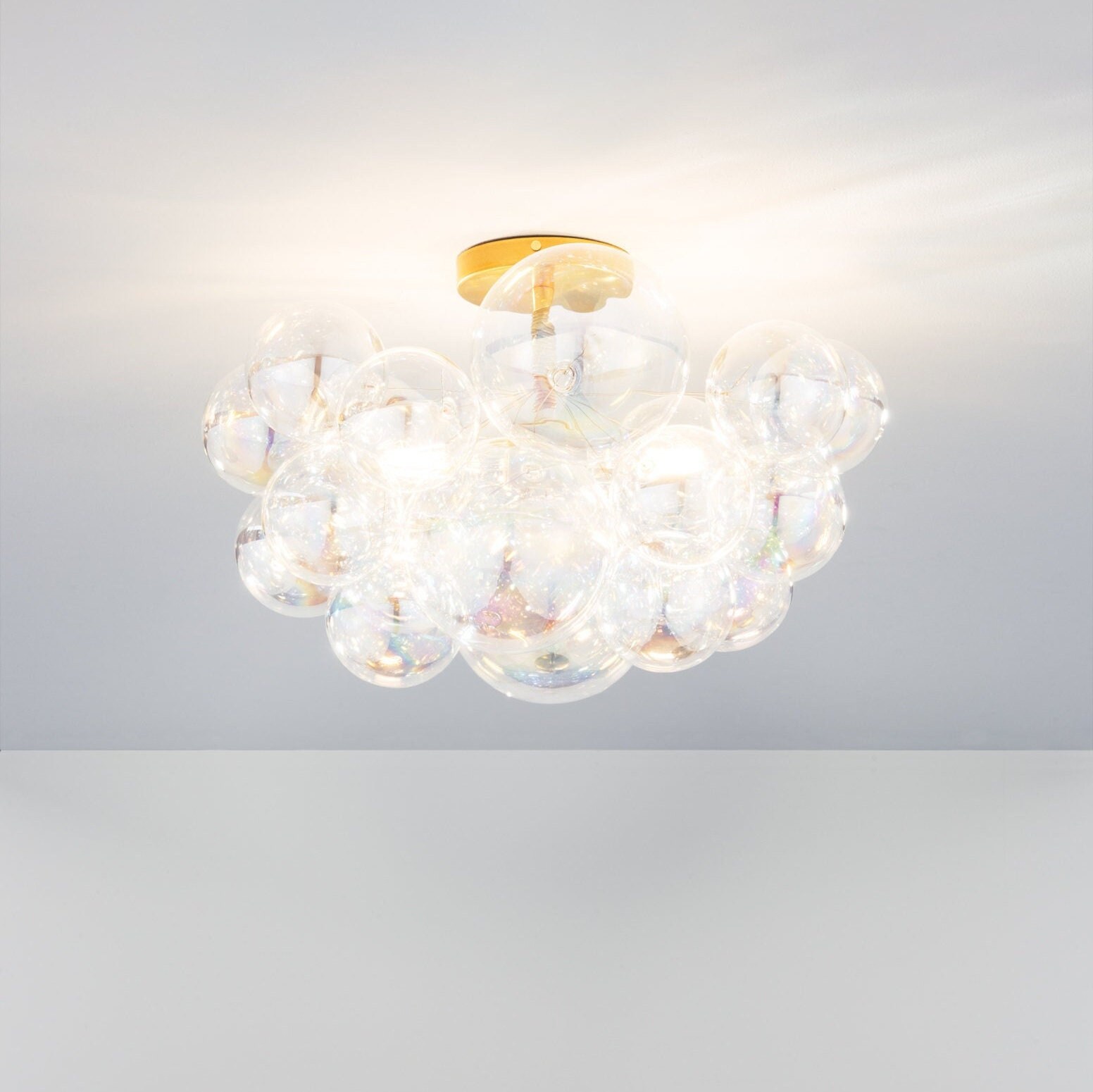 The Iridescent Flushmount Bubble Chandelier 19 Diameter Etsy