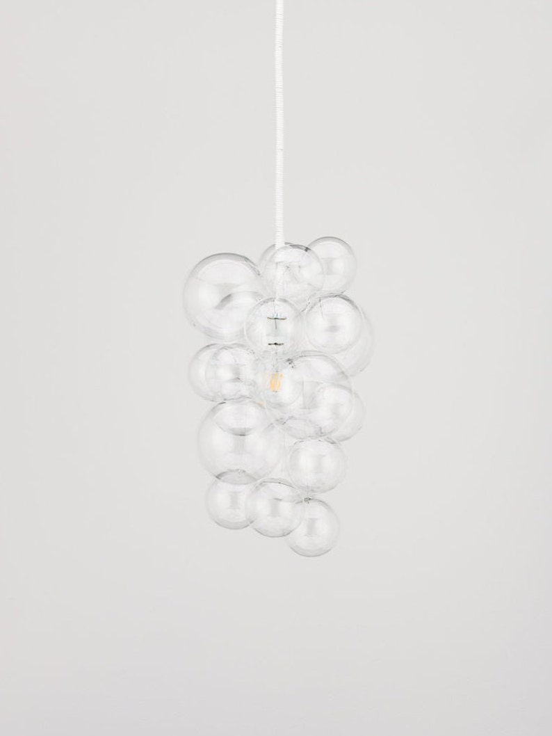 Waterfall Bubble Chandelier made by hand in the Pacific Northwest.