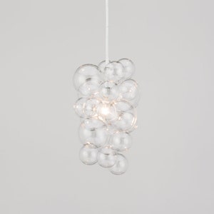Waterfall Bubble Chandelier made by hand in the Pacific Northwest.
