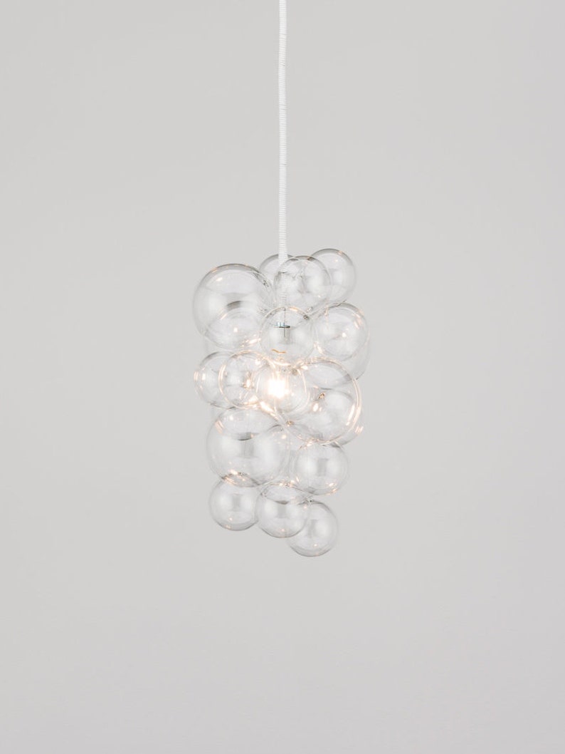 Waterfall Bubble Chandelier made by hand in the Pacific Northwest.