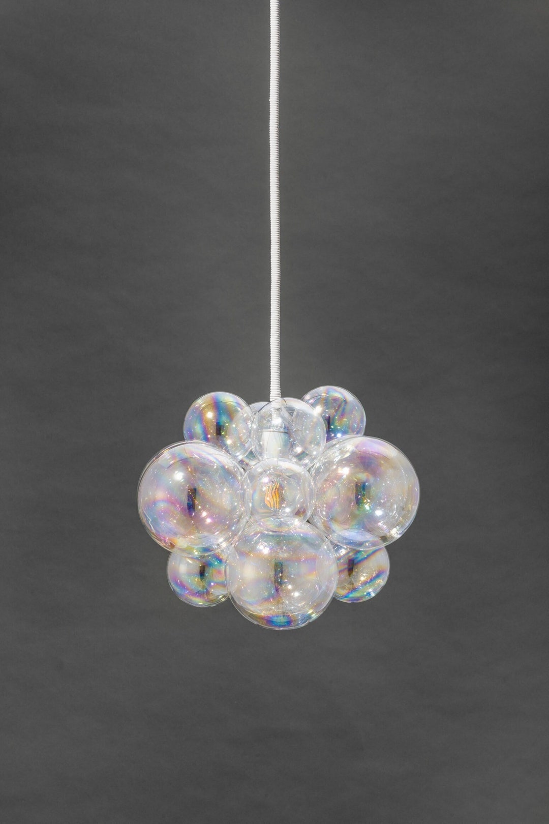 The Iridescent Waterfall Glass Bubble Chandelier